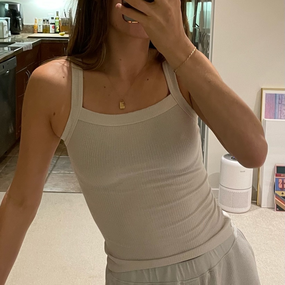 Reformation ribbed tank top - white XS